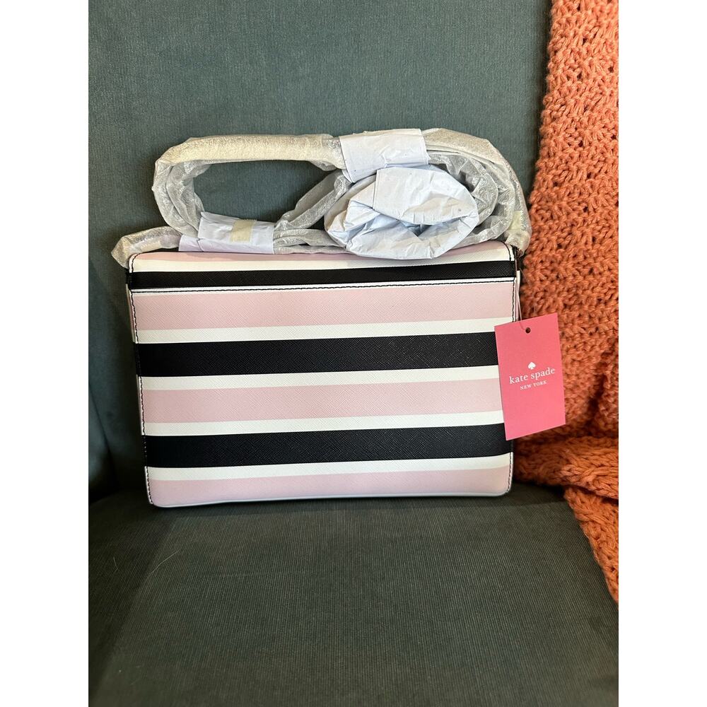 Kate Spade Black and Pink Striped Crossbody Bag - Picture 9 of 9